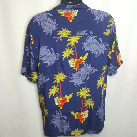 Hawaiian Aloha Pineapple Shirt Button Front L - Picture 4 of 7